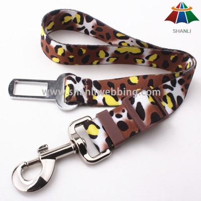 Hot-Sale High-Quality Heat-Transfer Printed 1" Adjustable Nylon/Polyester Dog Savety Seat Belt